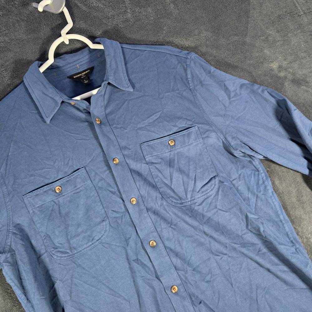 Banana Republic Slim Fit Shirt Long Sleeve Button Up Pockets‎ Blue L